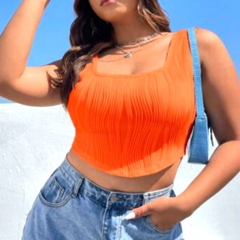 Plus Size Irregular Hem Tank crop Top sz 3x
